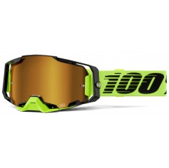 Masque 100% ARMEGA Jaune Fluo Ecran Mirror Gold