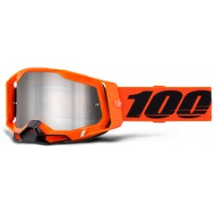 Masque RACECRAFT 2 Orange Fluo Ecran Mirror Silver Flash