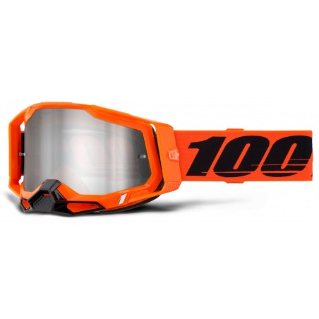 Masque RACECRAFT 2 Orange Fluo Ecran Mirror Silver Flash