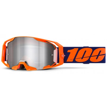 Masque 100% ARMATIC Orange Fluo Ecran Iridium Argent