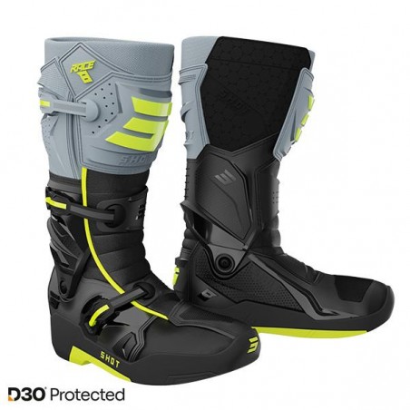 Bottes Shot Race 8 Gris Jaune Fluo