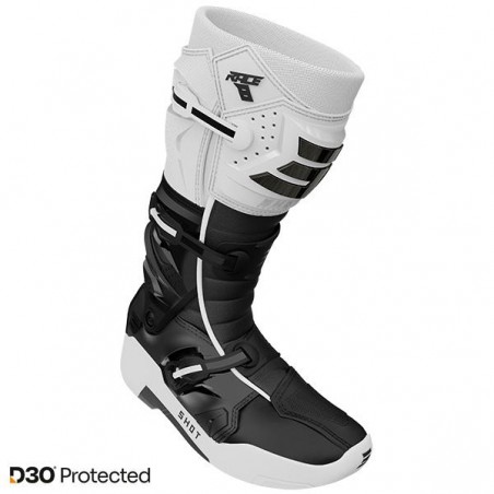 Bottes Shot Race 8 Blanc Noir Chrome