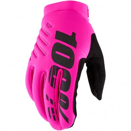 Gants 100% BRISKER Rose Fluo
