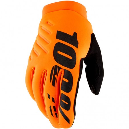 Gants 100% BRISKER Orange Fluo
