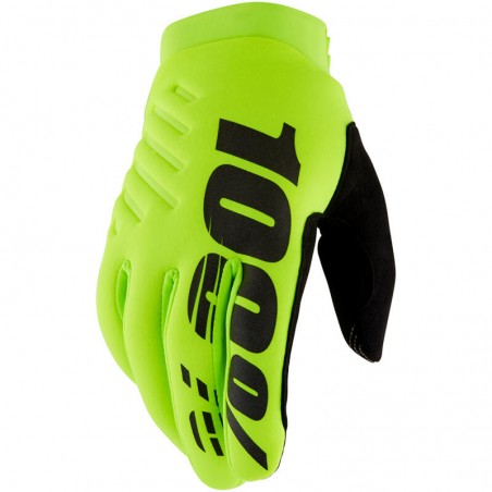 Gants 100% BRISKER Jaune Fluo