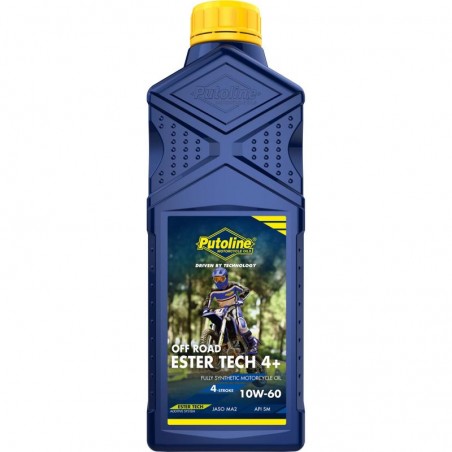 Huile moteur 4T 100% synthétique Putoline Ester Tech Off Road 4+ 10W60 (1 Litre)